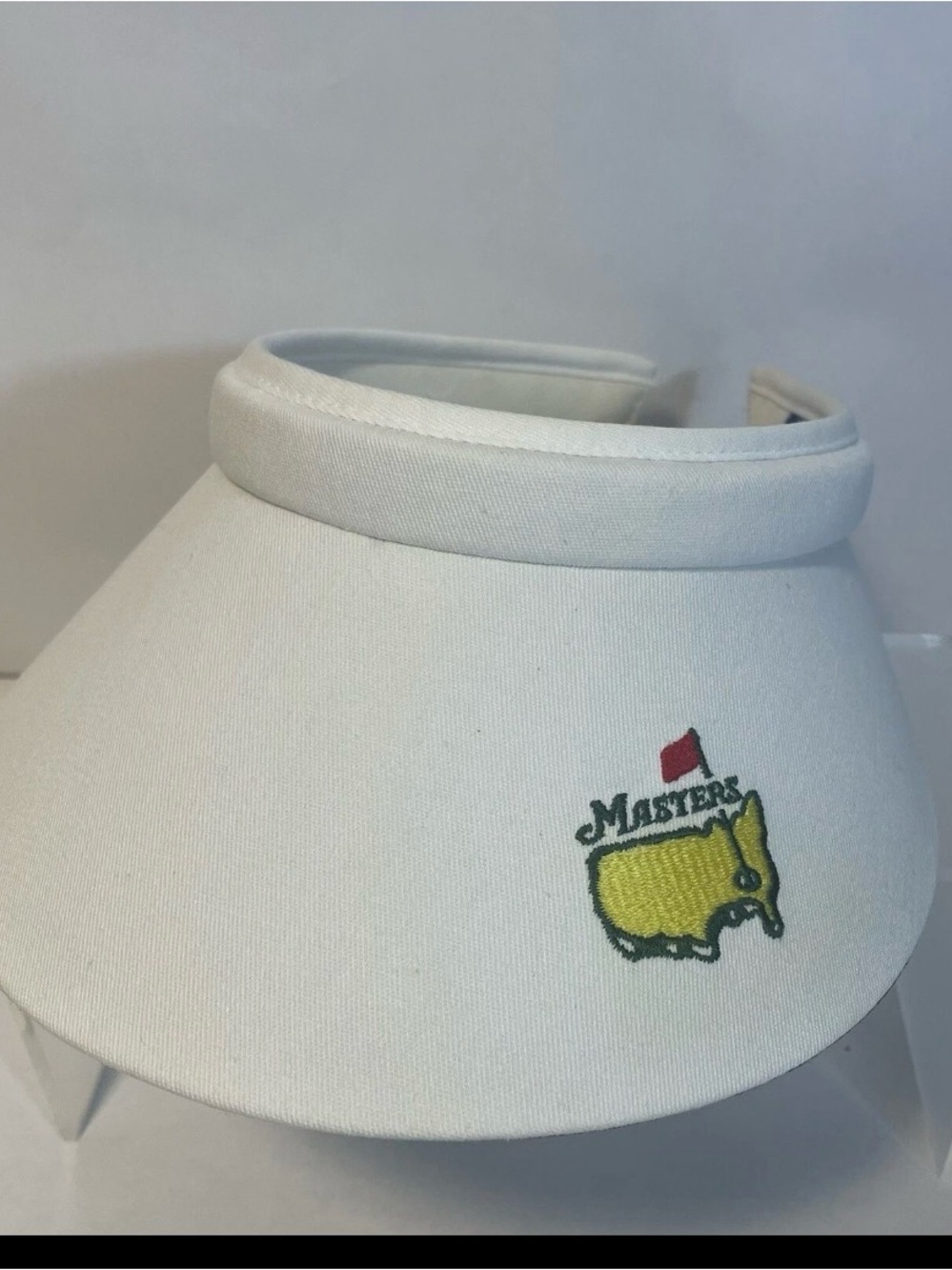 Masters PGA Golf Visor White Masters Logo Texace Vintage EUC